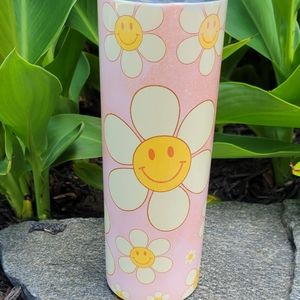 Retro smiley face flower 20oz tumbler